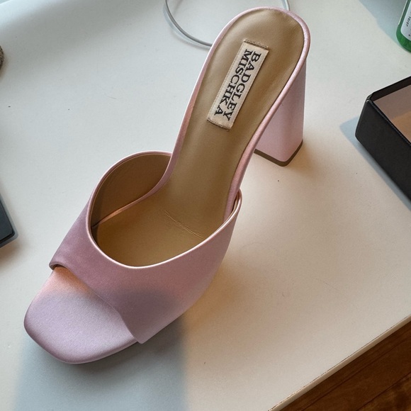 Badgley Mischka Shoes - Badgley Mischka Women's Cadence - Satin Slip-On Sandals - Blossom - Size 6.5